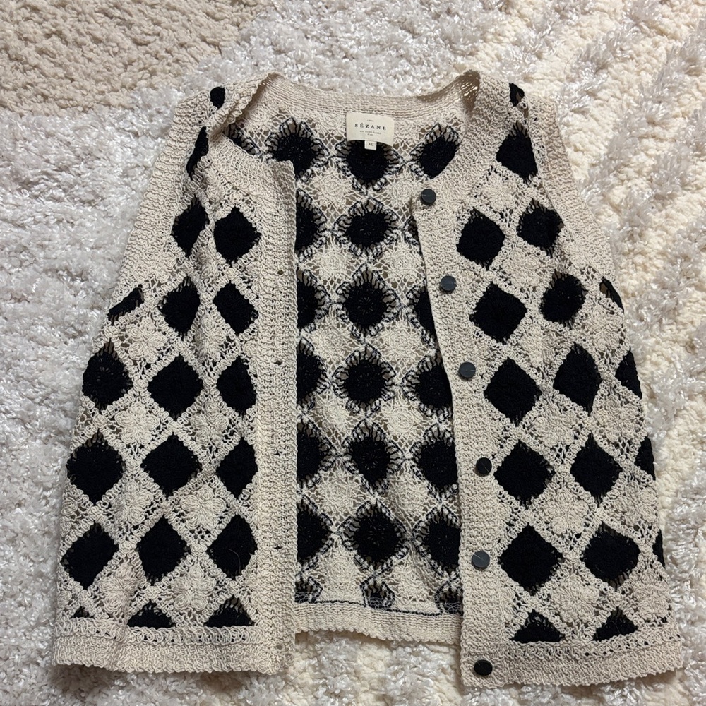 Sezane Ron Top Black/ White